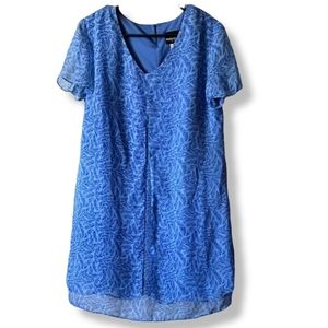 Vintage Azure Patterned Midi Dress